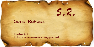 Sors Rufusz névjegykártya
